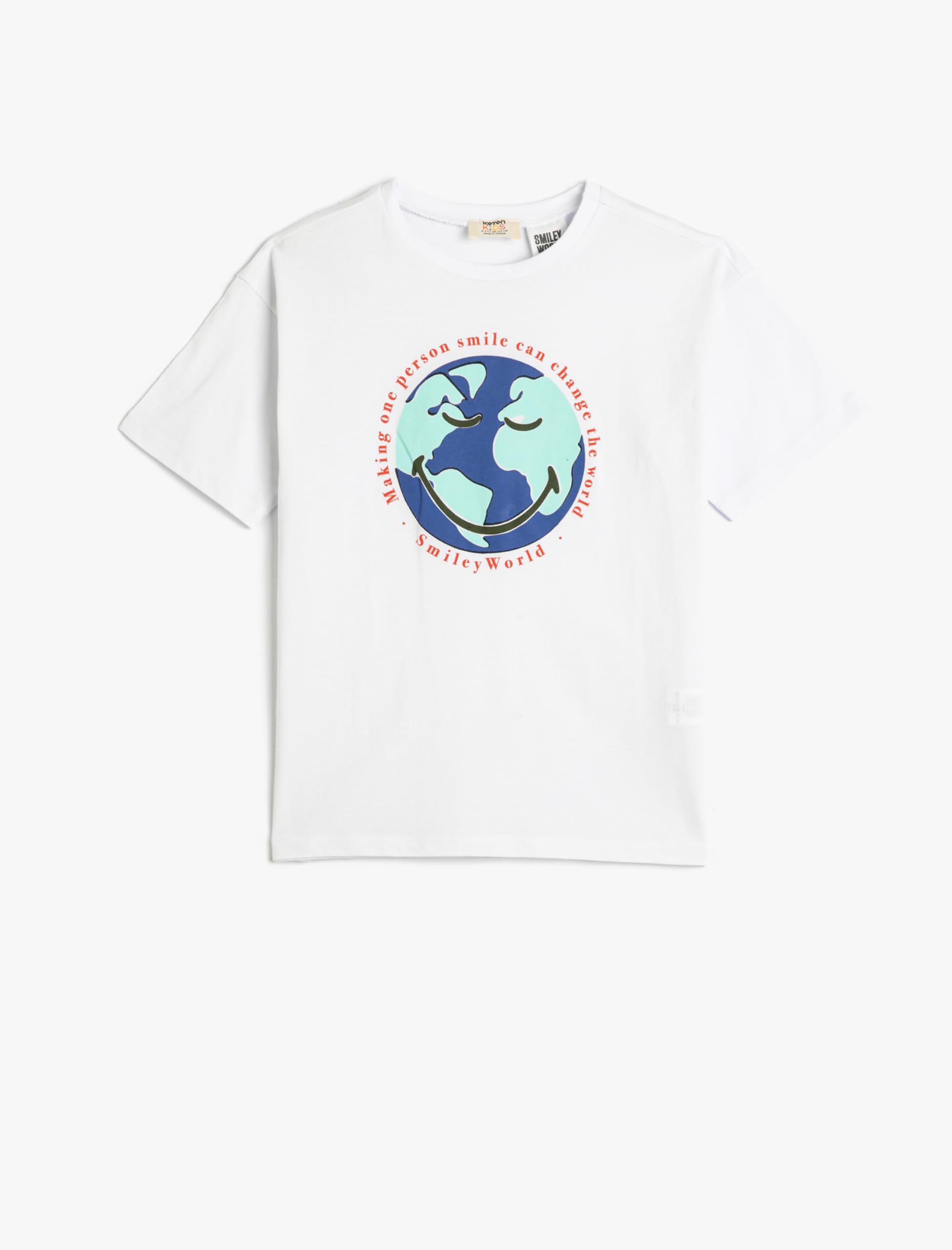 SmileyWorld® Tişört Lisanslı Kısa Kollu Bisiklet Yaka Pamuklu Tişört Erkek çocuk