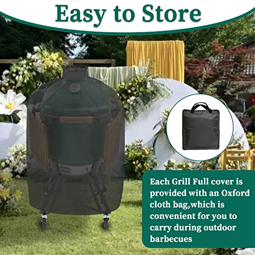 Kamaster Black Grill Cover For Large Big Green Egg Kamado Grill Joe,Waterproof Outdoor Grill Cover For Large Big Green Egg Kamado Ceramic Grill Joe Smoker Accessories(L) #TOP3