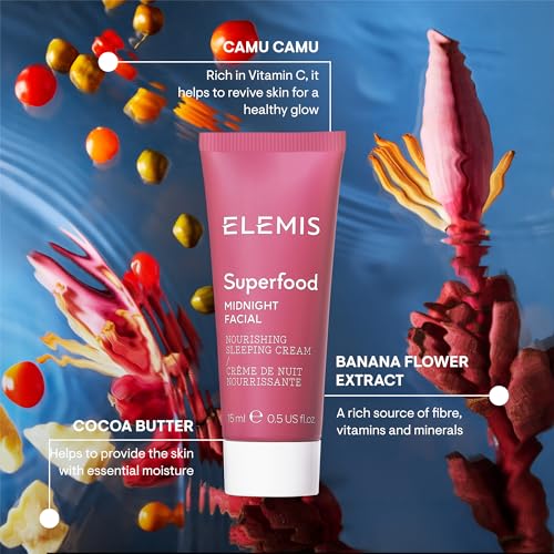Image of ELEMIS Superfood Midnight Facial, Moisturizer Face Cream, Hydrating Face Moisturizer for Dry Skin, Overnight Facial Cream with Camu Camu