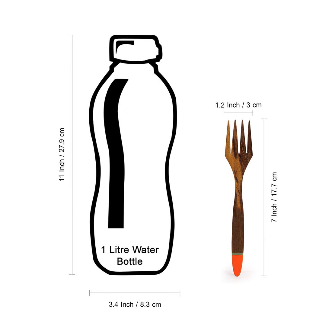 ExclusiveLane 'Tangerine Must-Haves' Handpainted Sheesham Wood Table Forks (Set of 6) - Wooden Fork Set for Dining Forks for Dinner Forks Fruit Forks Flatware Cutlery Set for Dining Table Accessories - Image 6 thumbnail
