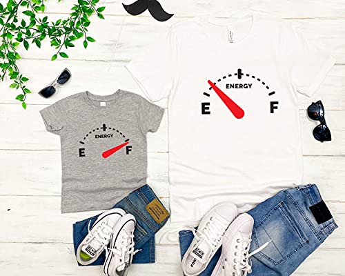 daddy and me matching shirts, fathers day matching outfit, energy full/empty tees4