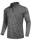 rollkragenpullover herren xxl [ FLEXIBEL ] - COOFANDY Herren Laufshirt langärmlige sorgen Sie bietet Ihnen viele Bewegungsfreiheit an. Die 1/4 Reißverschluss-Design Laufshirt für Männer, zusätzliche Belüftung und flexibel.