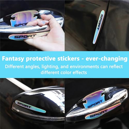 Image of 8 PCS Car Door Handle Scratch Protectors,Car Door Protector Edge Guards Universal Door Handle Protector Paint Guard (Sport)