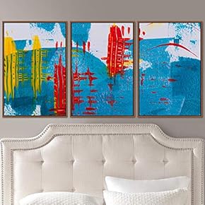 signwin 3 Piece Framed Canvas Wall Art Abstract...