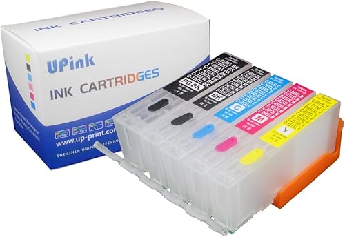 UPink 5 Colors PGI-250 CLI-251 Empty refillable Ink Cartridge Compatible for Canon MG5420 IP7220 MX722 MX922 MG5520 MG6420 MG5620 MG6620 MG5522