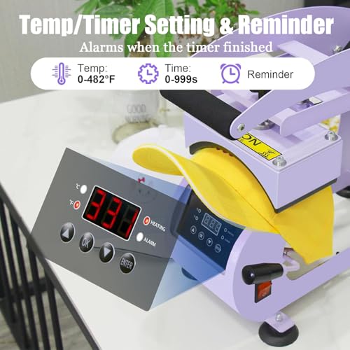 Wielofunkcyjna prasa termiczna z cyfrowym timerem LCD i regulacją temperatury do samodzielnego wykonania czapek i czapek