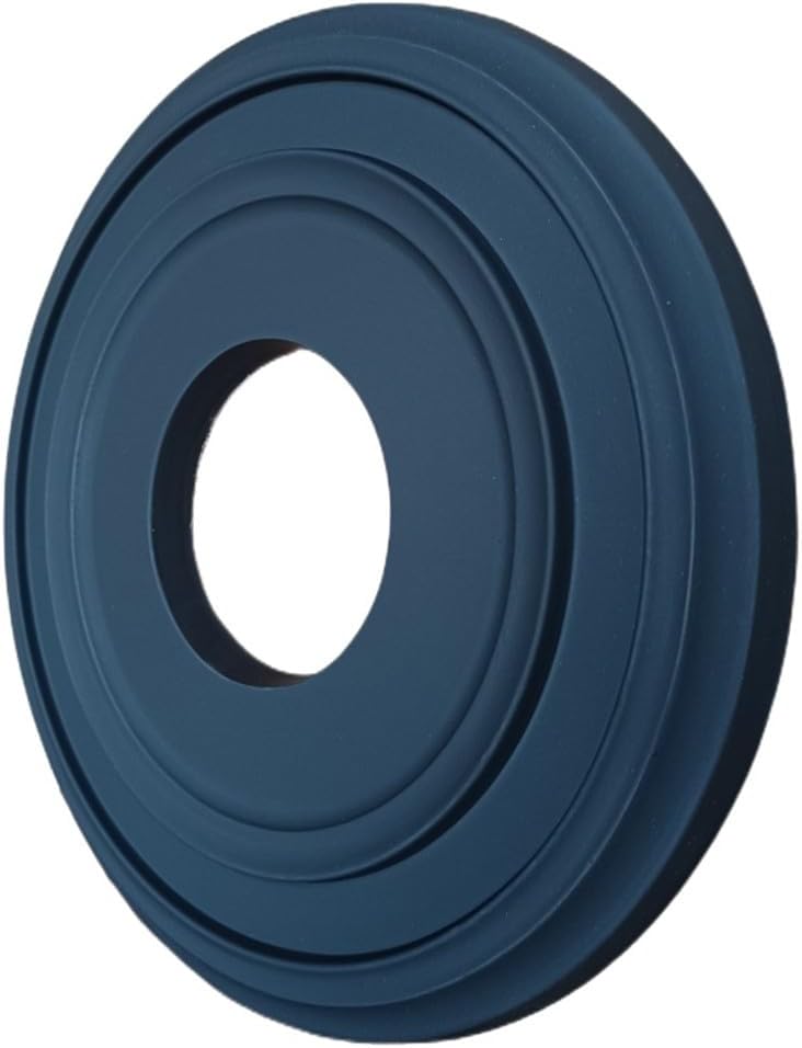 12 Inch Round PU Ceiling Medallion Decorative Cover Plate for Ceiling Fans and Light Fixtures, Lightweight Dent-Proof Design to Hide Holes and Cracks, Black