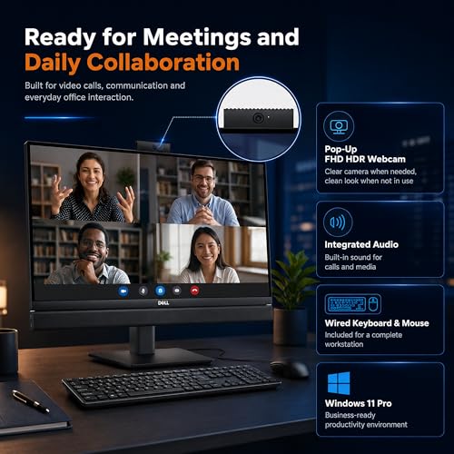 Image of Dell Pro 24 All-in-One QC24251, 23.8 inch FHD Touchscreen Desktop Computer, Intel Core i5-14500T, 16GB /32GB /64GB DDR5, 512GB /1TB /2TB /4TB NVMe SSD, Windows 11 Pro