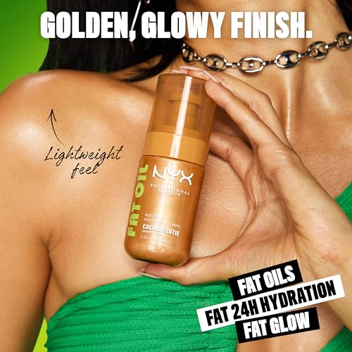 NYX Professional Makeup Fat Oil Body huile pour le corps nourrissante qui procure hydratation et brillance avec parfums Coconut Cutie 70 ml - vue 3