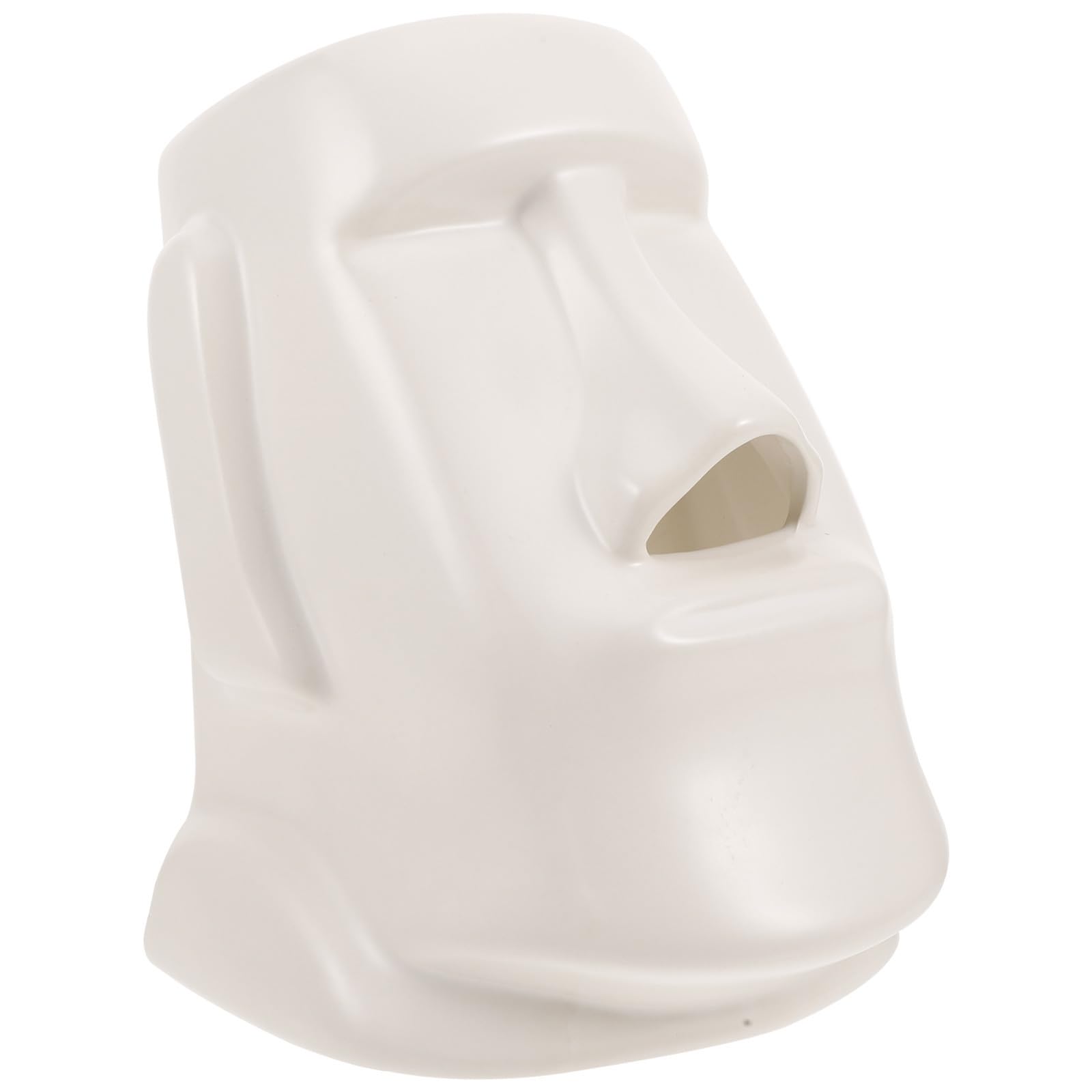 Scatola per Fazzoletti Moai in Ceramica, Porta Fazzoletti da Soggiorno, Superficie Liscia e Finemente Lucidata, per Casa e Desktop del Soggiorno