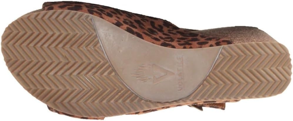 Image of Volatile Division Wedge Sandals for Women Featuring Cork Covered Bottom with EVA Insole and Rubber Outsole