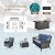 Yechen Patio Furniture Set 8 Peices with 44" Propane Gas Fire Pit Table -2 Wicker Swivel Rocking Chair, Outdoor Sectional Furniture Set with-4.3'' Cushion Conversation Sofa Set for Porch,Backyard