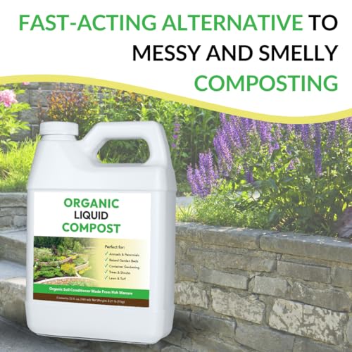 Image of Organic Liquid Compost: Fast-Acting Alternative to Messy and Smelly Composting | Perfect for Brewing Compost Teas (32oz, 2 Pack, Treats Up to 10,000 Sq.Feet)