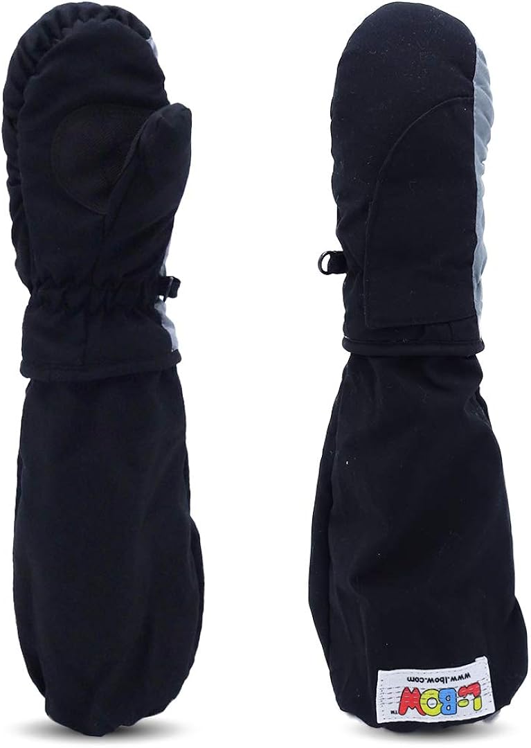 L-Bow Kids Mittens + Super Soft Easy Entry Style for Kids Mittens + Waterproof Stay On Design : Sports & Outdoors