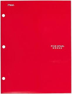 Five Star 4 Pocket Folder, 2 Pocket Folder Plus 2 Additional Pockets, Red (72089)