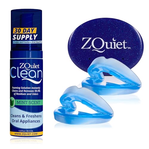 ZQuiet, Anti-Snoring Mouthpiece (Blue) + Cleaner (1.5oz Bottle),...