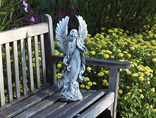 Estatua ángel rezando de resina 21 pulg miniatura 3