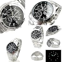 SEIKO CHRONOGRAPH 50M 腕時計 Seiko Chronograph 50m Stainless Steel Men's Watch SND195P1