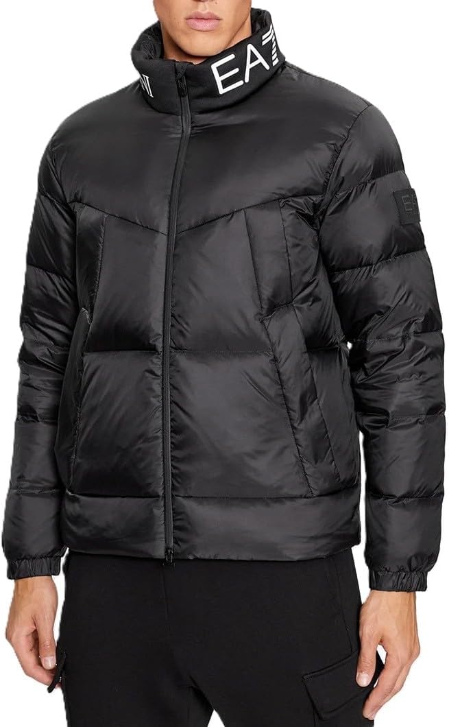 [エンポリオアルマーニ] EA7 メンズ ダウンジャケット ハイネックロゴ 6RPB33-PNEOZ-1200 ブラック [並行輸入品]