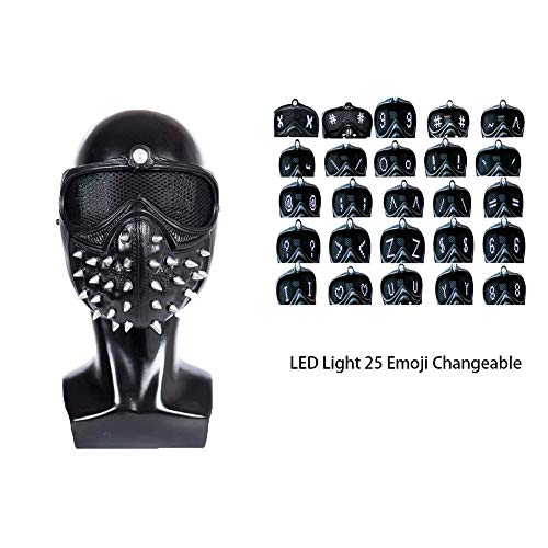 Watch Dogs Mask Wrench Led 25 Expression Changeable Ghost Marcus Cosplay Prop Resin (Led) #TOP4
