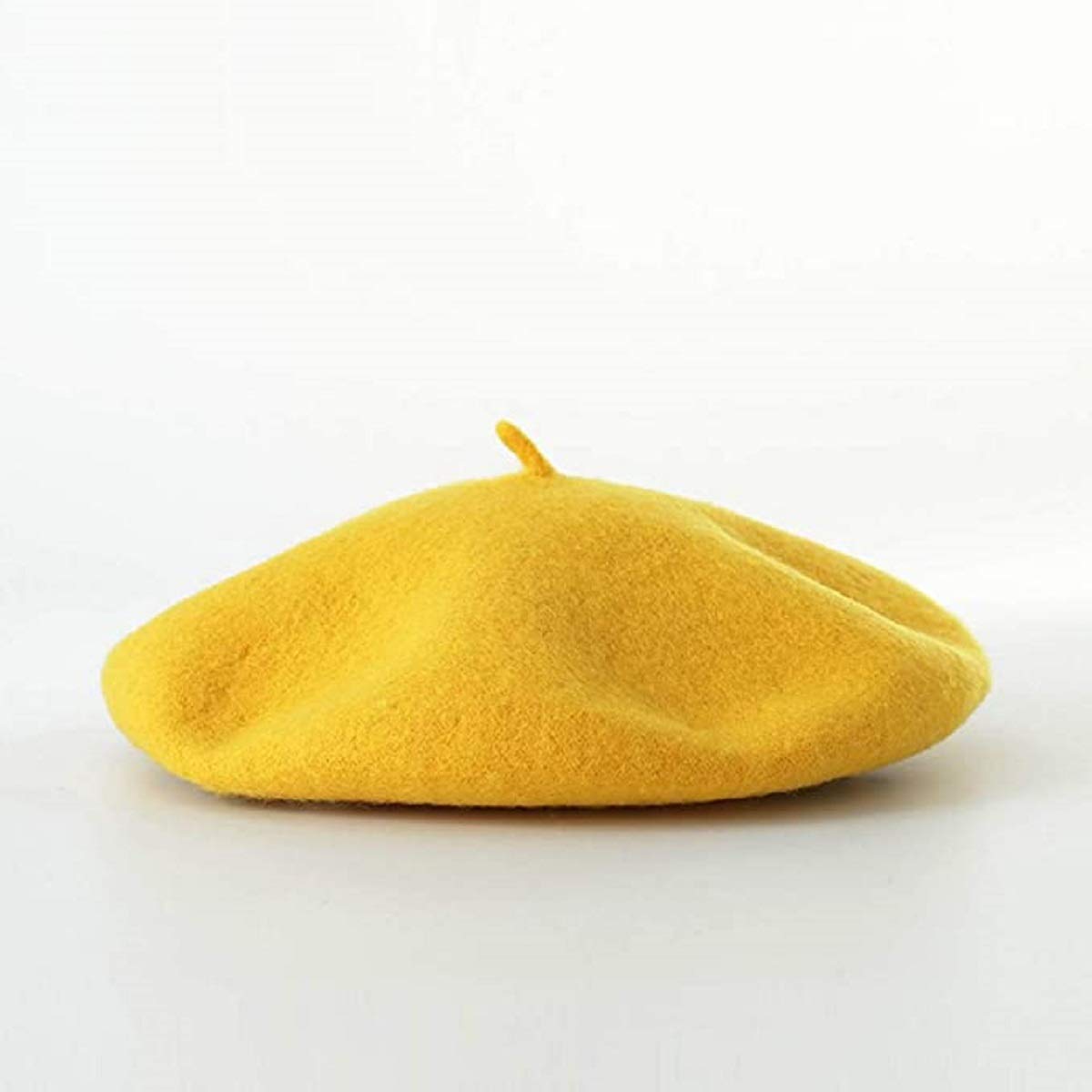 Ventewa Unisex Wool Blend Beret Cap (Raj-YF_Yellow_Free Size) - Image 4 thumbnail