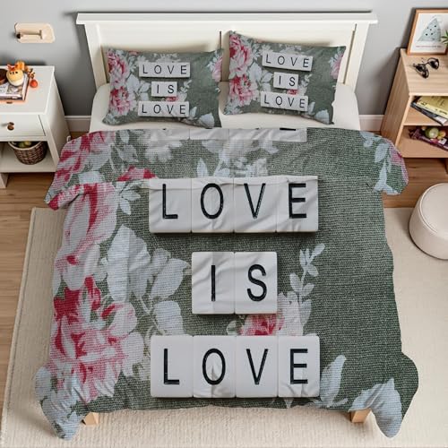 Fermeture éclair sur cette housse de couette 240 x 260 fleurs douce - 4