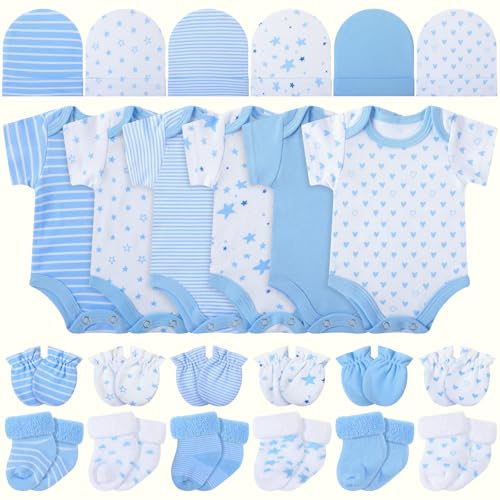 Image of Zoooyawn 6 Set Preemie Layette Set Preemie Clothes Premature Baby Bodysuit Outfit for Nicu Baby Gift