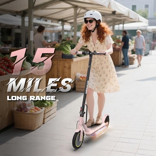 Image of Electric Scooter with 8.5 inch /10 inch Solid Tire, 350W /500W Powerful Motor & 19 /22 MPH Top Speed, 16 /25 Miles Long Range, Folding E Scooter with Dual Braking for Teens and Adults