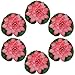 Famgee 7 Inches Artificial Lifelike Floating Foam Lotus Flower Water Lily for Garden Pond Decor, Set of 6 (Peach)
