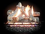 Dreffco 18" Great Oak Premium Realistic Vented Gas Logs Can Be Used with NG or LP! Replacement Vente