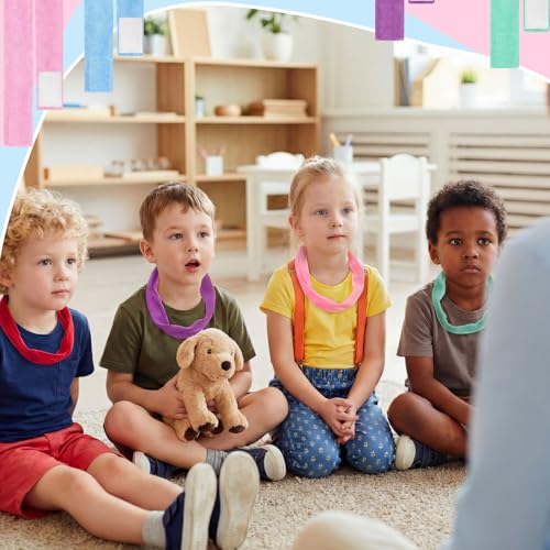 Image of Henoyso 12 Pack Sensory Chew Necklaces Kids Soft Terry Cloth Oral Motor Teething Toys for Boys Girls, Reusable Chewy Jewelry for Focusing & Calming(Solid Style,Fresh Color)