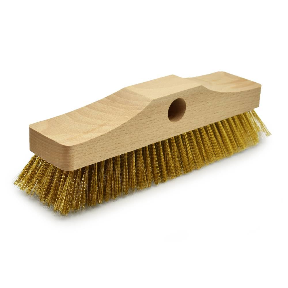 Ricambio per spazzolone in ottone e legno cm 30x7 cm con foro.