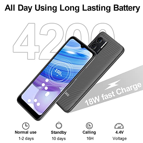 Doogee N50 2023 Unlocked Cell Phone, 15Gb+128Gb Android 13 Smartphone, 6.52" Display Android Phone, 50Mp Ai Camera Dual 4G Phones Unlocked, 90Db Loud Speaker, Otg, Fingerprint, T-Mobile - Grey #TOP5