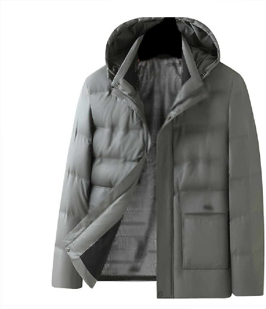 VIDI Men's Hooded Down Jacket Winter Warm Business