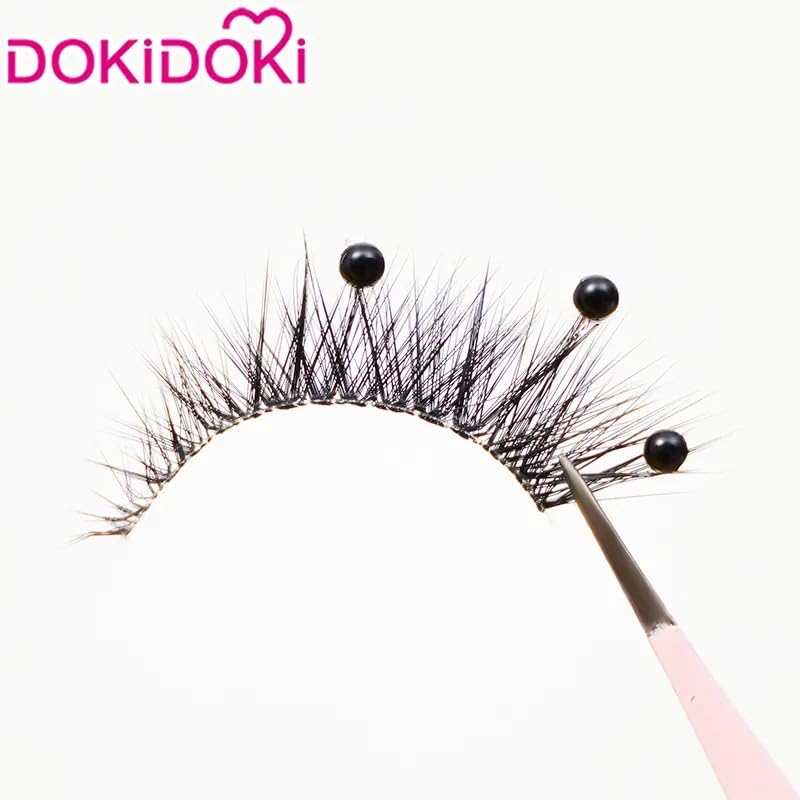 Miniatura 4 de KIRA KIRA Juego Genshin Impact Cosplay Focalors Pestañas postizas negras con diamantes de imitación Doki Furina Fontaine Pestañas para mujeres