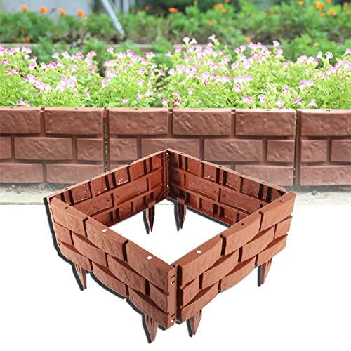 GOCHUSX Vallas De Plástico, Tapicería De Césped, Instalación De Vallas Decorativas En El Borde del Jardín (Color : Orange, Tamaño : 4pcs)