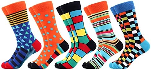 WeciBor Men's Combed Cotton Novelty Crew Socks Size 7-15