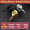 FaithHeart Cool Mans Ring Gothic Black Raven Skull Rings Stainless Steel Biker Ring Size Z+1 Viking Gifts for Man Boy #4