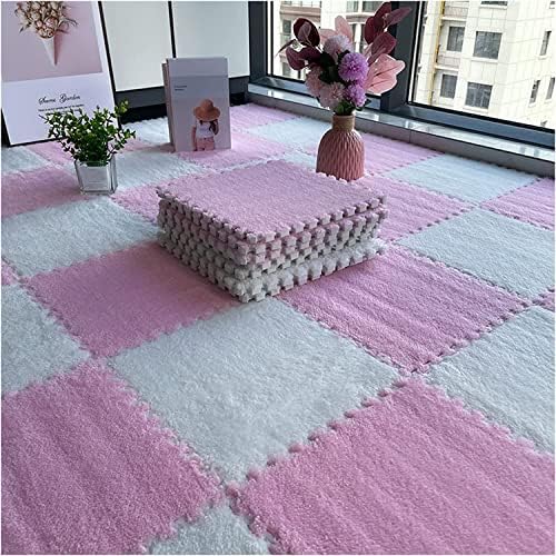 50pcs Interlocking Soft EVA Foam Floor Tiles, Plush Puzzle Play Mat, 12x12 inch Carpet Mats with Border, Lightweight, Durable, Ideal for Kids' Playrooms and Exercise Areas