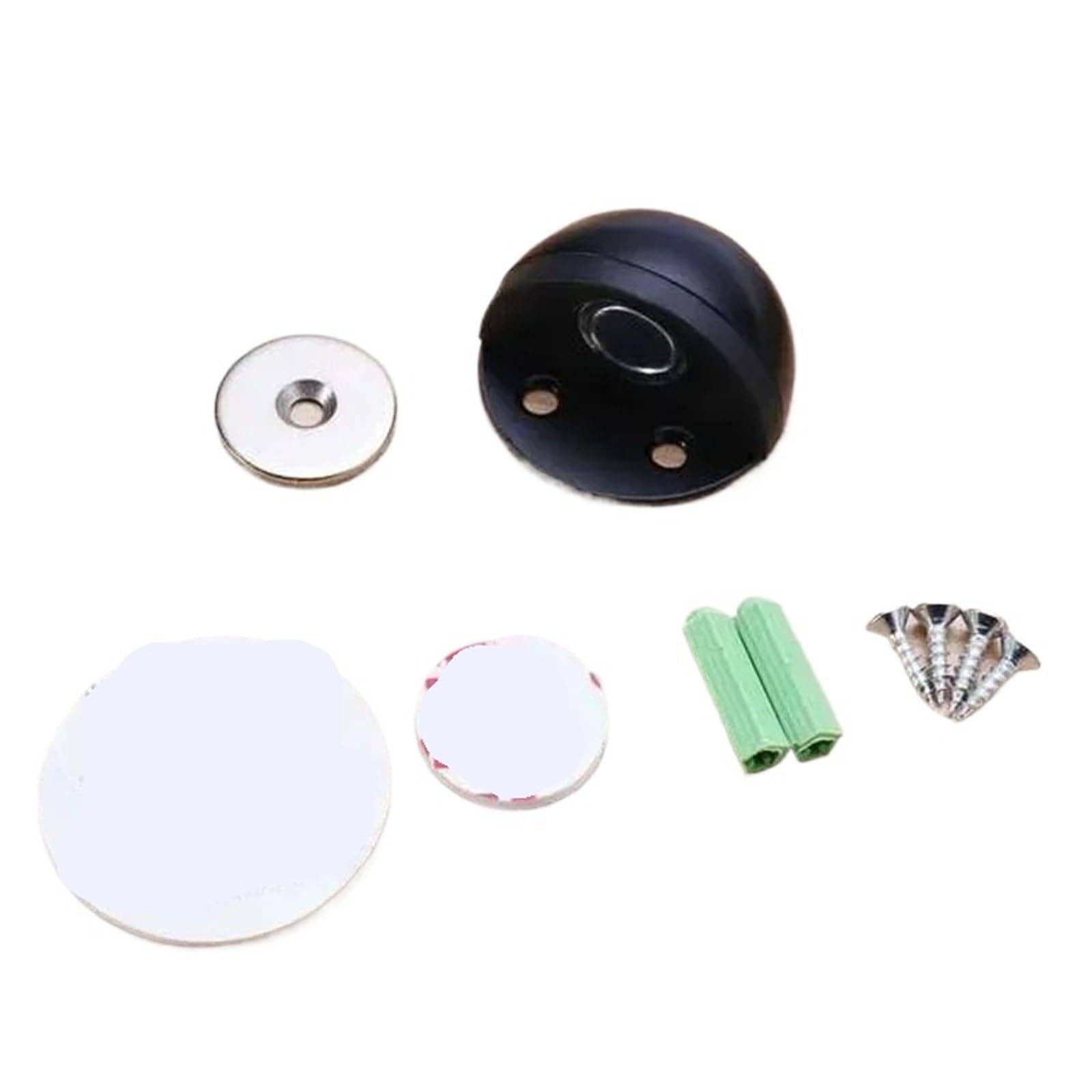 Door Stop Stainless Steel Door Stopper Dual Catch No Punching Bumper Wedge Wall for Floor(Black)