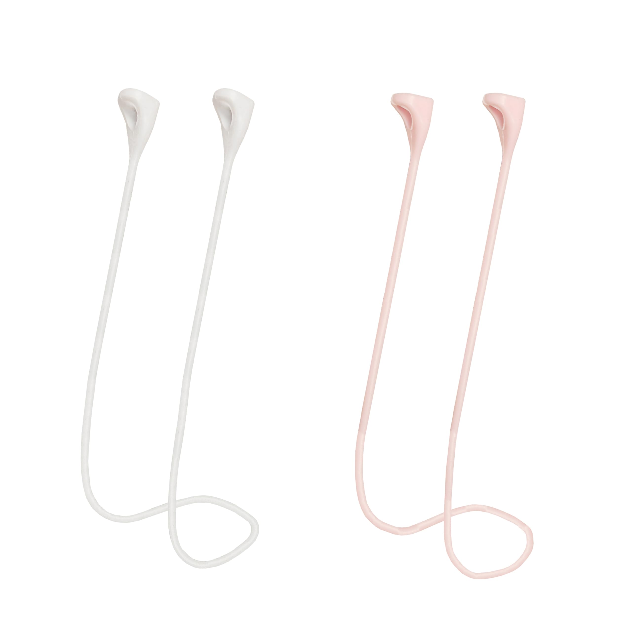 MULTAICH Magnetic Anti-Lost Lanyard 2nd for AirPods Pro,Colorful Soft Silicone Sports Straps, Neck Rope Cord 2pcs (2nd White/Pink)