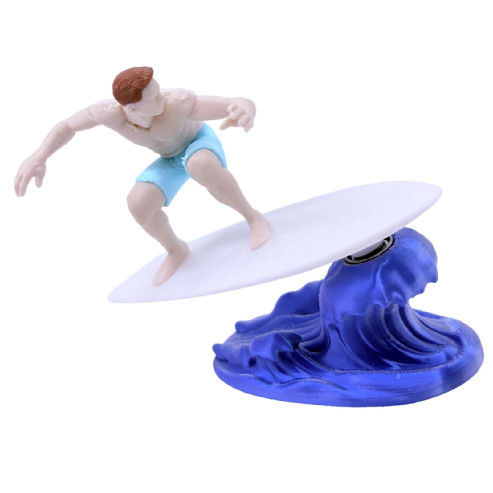 Hsioluted Artistic Inertial Motion Swinging Surfer Muscle Men Sculpture Auto Interior Ornament for Vehicles Cars and Offices Desk Display Offices Desk Surfing Decoration