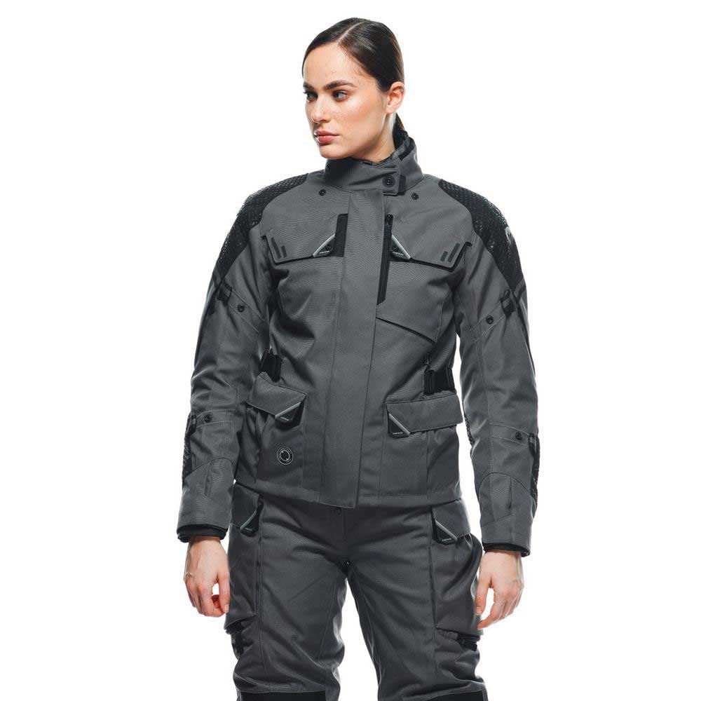 (Uk 8) Dainese Ladakh 3L D-Dry Ladies All Weather Touring Textile Jacket Iron-Gate / Black 8051019486608