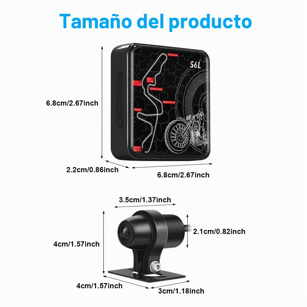 VSYSTO Dashcam motocicleta salpicadero cámara HD 1080p WiFi doble cámara delantera y trasera con GPS impermeable todo el cuerpo DVR descarga video a alta velocidad