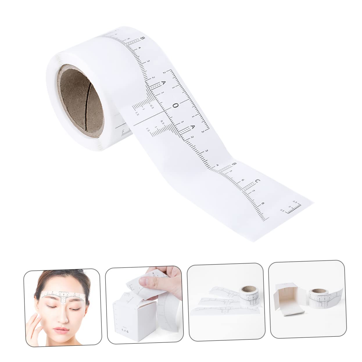 Healvian 3rotoli Roll Di Adesivi Per Sopracciglia Stencil Riutilizzabile Per Misurare e Disegnare Sopracciglia Simmetriche Strumento Pratico Per Principianti Facile Da Usare e Sicuro Per La