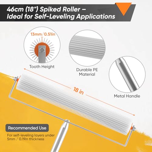 Zyncove Bodenbeschichtung Set, Entlüftungswalze+Epoxid Spike Schuhe+Stehrakel Großflächenrakel