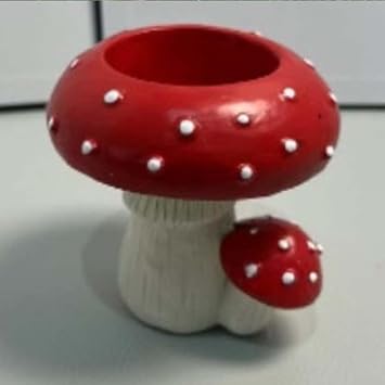2Pcs Mushroom Tea Light Candle Holders, Cute Resin Tealight Stands for Home Decor, Indoor Outdoor Garden Ornaments for Living Room Table, Party & Table Decoration