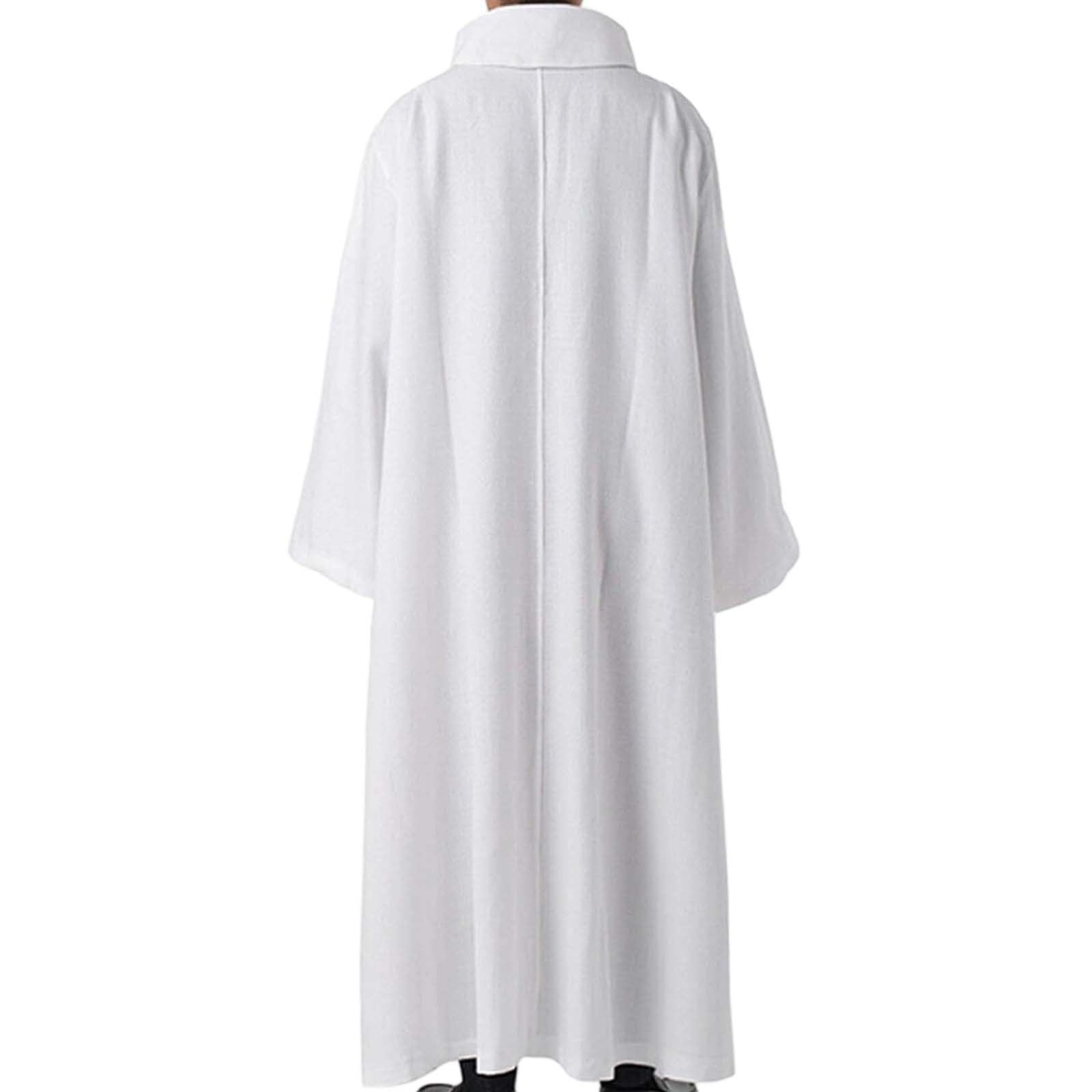 Vestidura de Pastor Túnica Blanca Sacerdotes Católicos Iglesia Ropa Clérigos Oriente Medio Larga