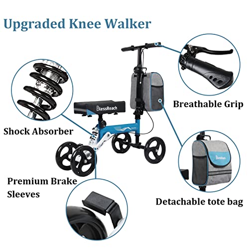 Blessreach Steerable Knee Walker Deluxe Medical Scooter For Foot Injuries Adult Compact Crutches (Wb-2105 Blue)… #TOP1