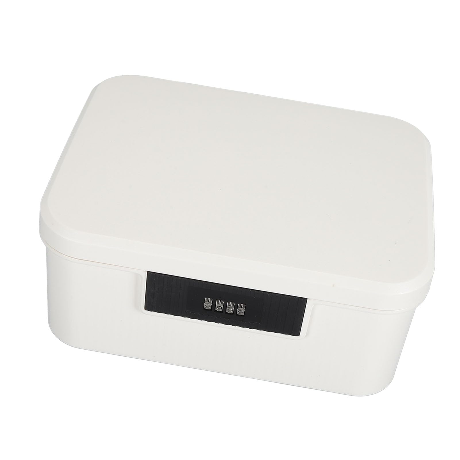 Baúl de almacenamiento con cerradura de contraseña, caja de seguridad para archivos y documentos, caja organizadora de doble capa con divisor, baúl de cierre resistente de ABS para (Blanca)